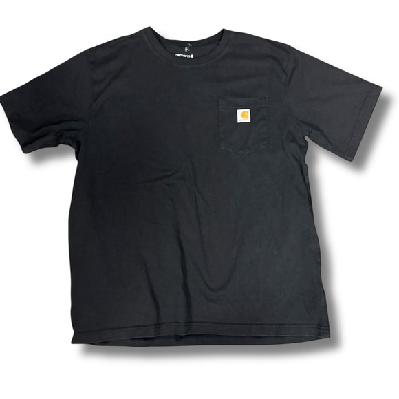 CARHARTT - Men’s Relaxed Fit Heavy Weight Short Sleeve Pocket T-Shirt, Black, XL - Picture 3 of 8